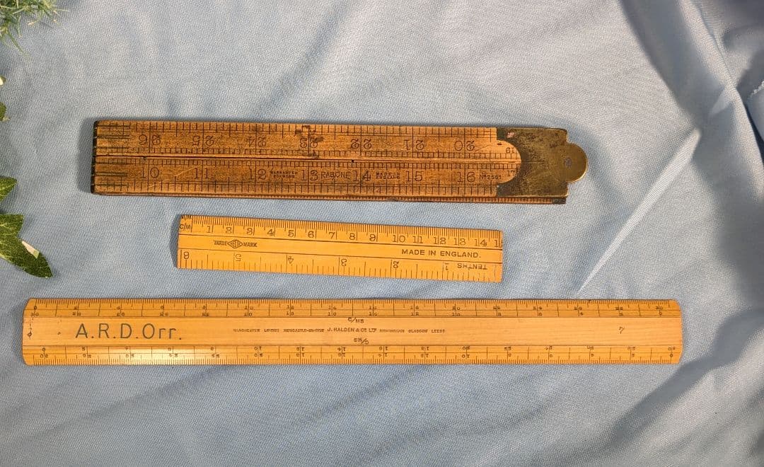 イギリス アンティーク 物差し 定規 3本セット 折りたたみ式定規