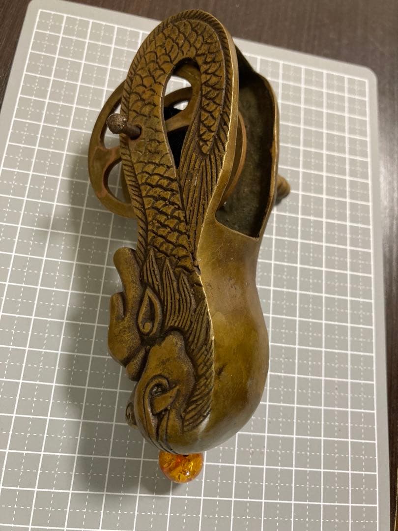 銅製　縁起物　龍　墨壺×2点