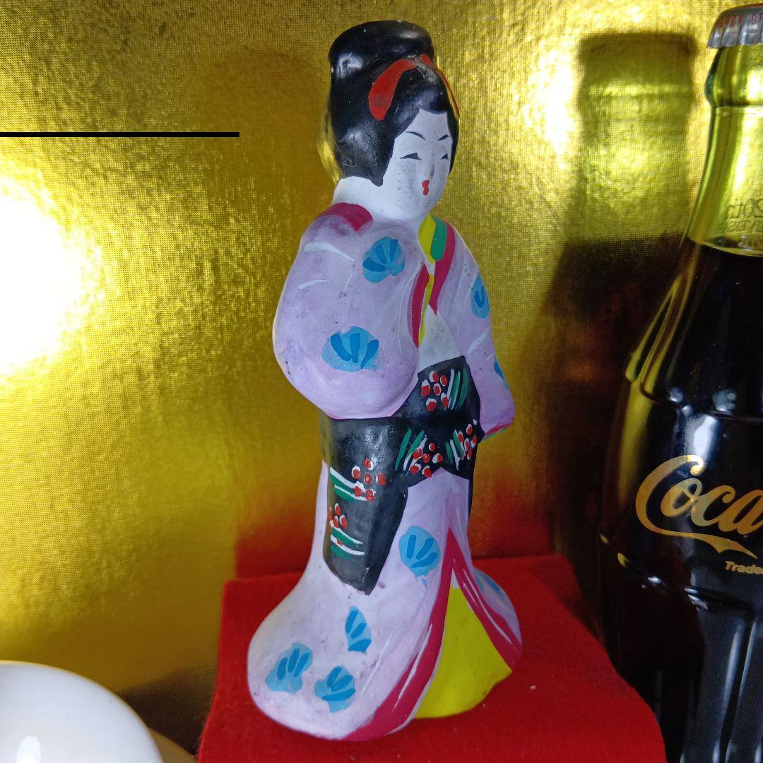伝統的な日本の女性像 陶器製 約15cm