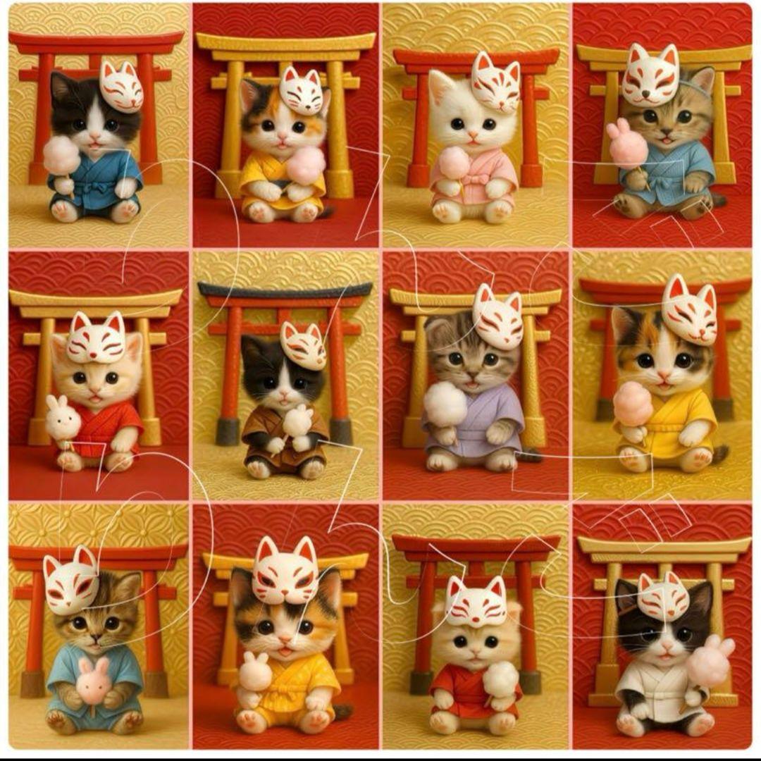 ハンドメイド　オーダー受付ページ　　♡お祭りにゃんこ　パネル♡
