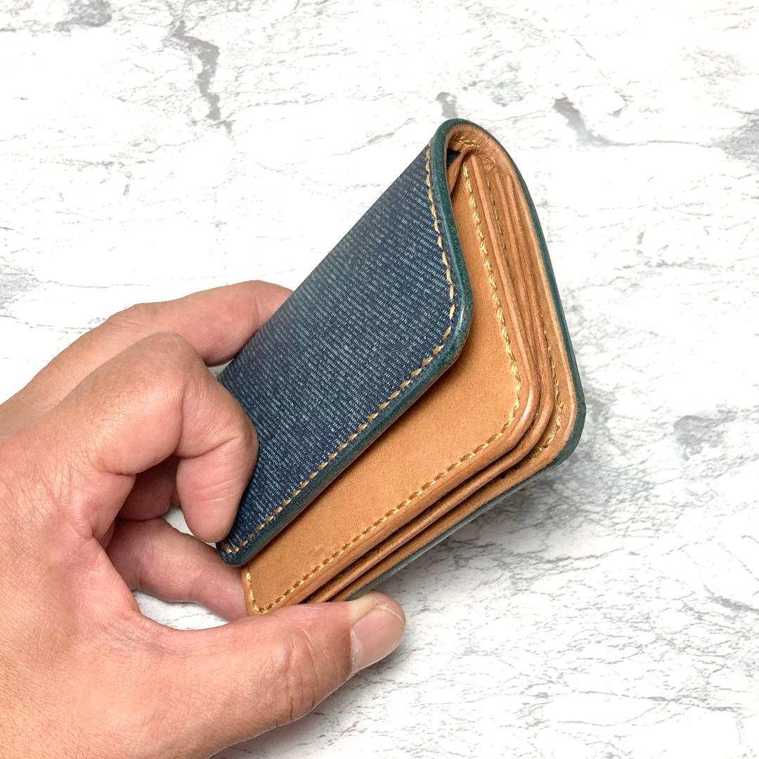【総手縫い】瀬戸内レザー ミニ財布 本革 バイカラー パスケース コンパクト財布