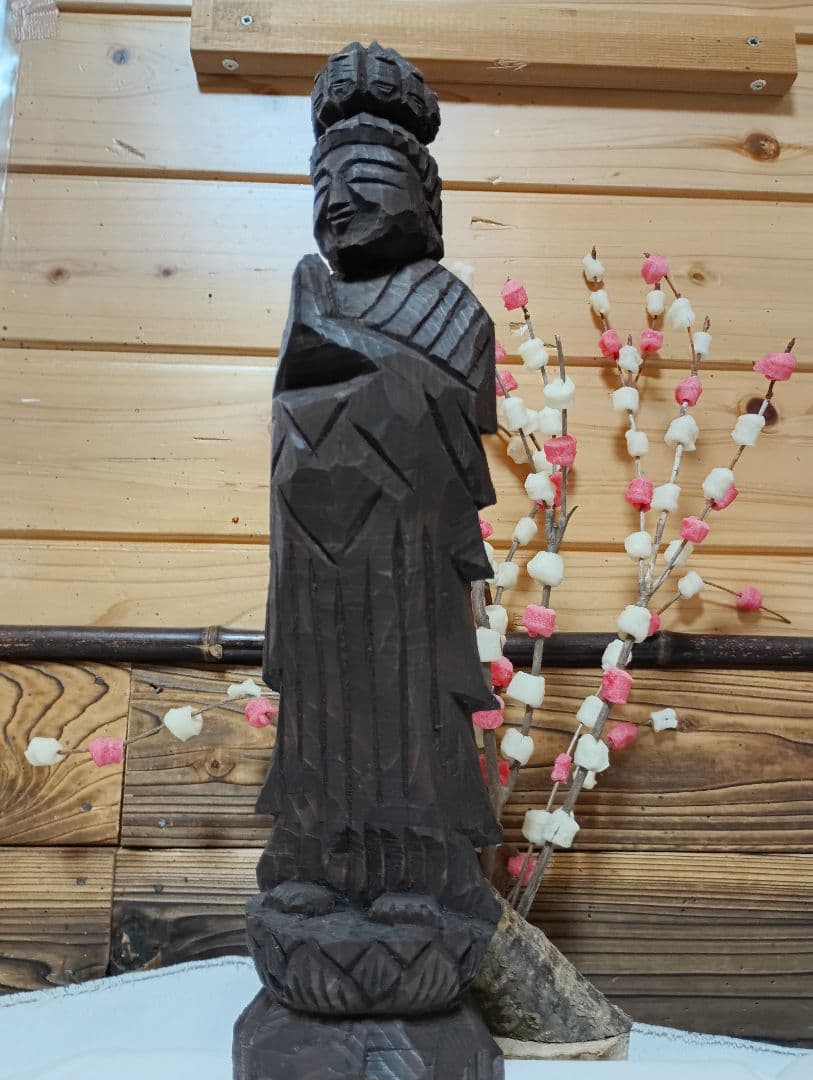 飛騨市桂峯寺、十一面観音立像、円空仏模刻