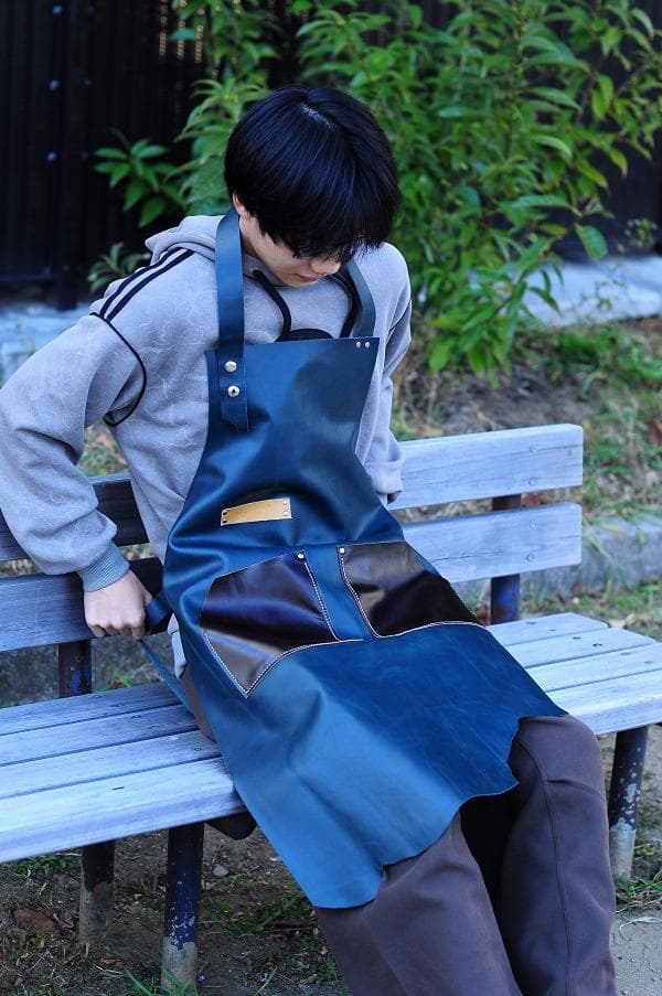 本革　エプロン 工房作業、DIY、ガーデニング、カフェ・革作業・木工、レザー