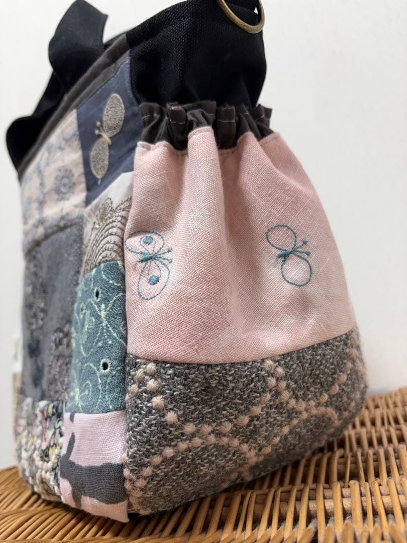 ミナペルホネン＊パッチギャザポケファスナートートL✂️ハンドメイド