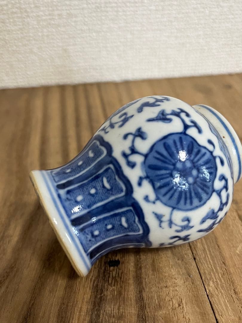 中国美術　青花　染付　小壺茶道具唐物　時代物木箱付き