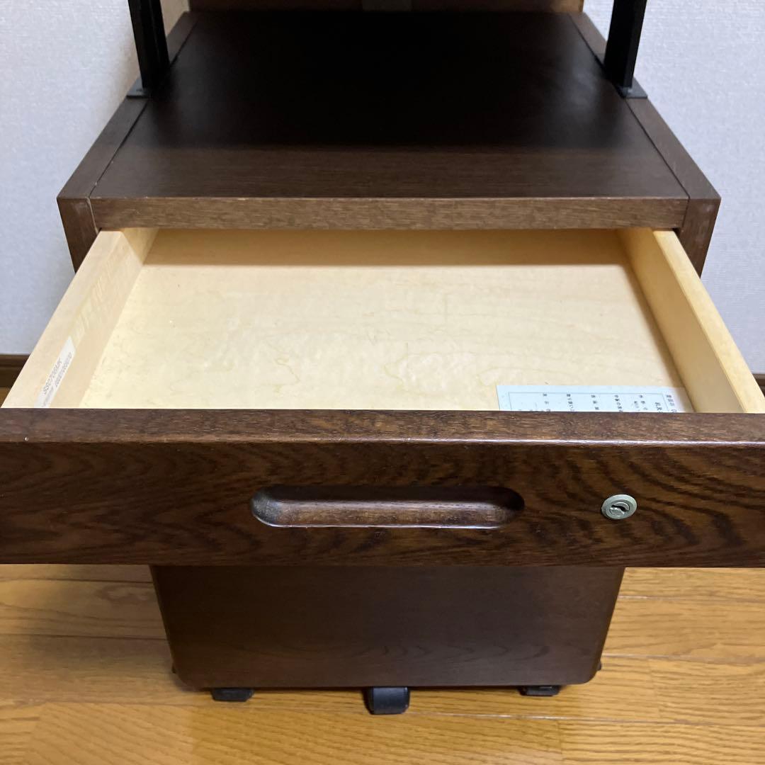 カリモク karimoku デスクワゴン チェスト　昇降式 バタフライ拡張天板