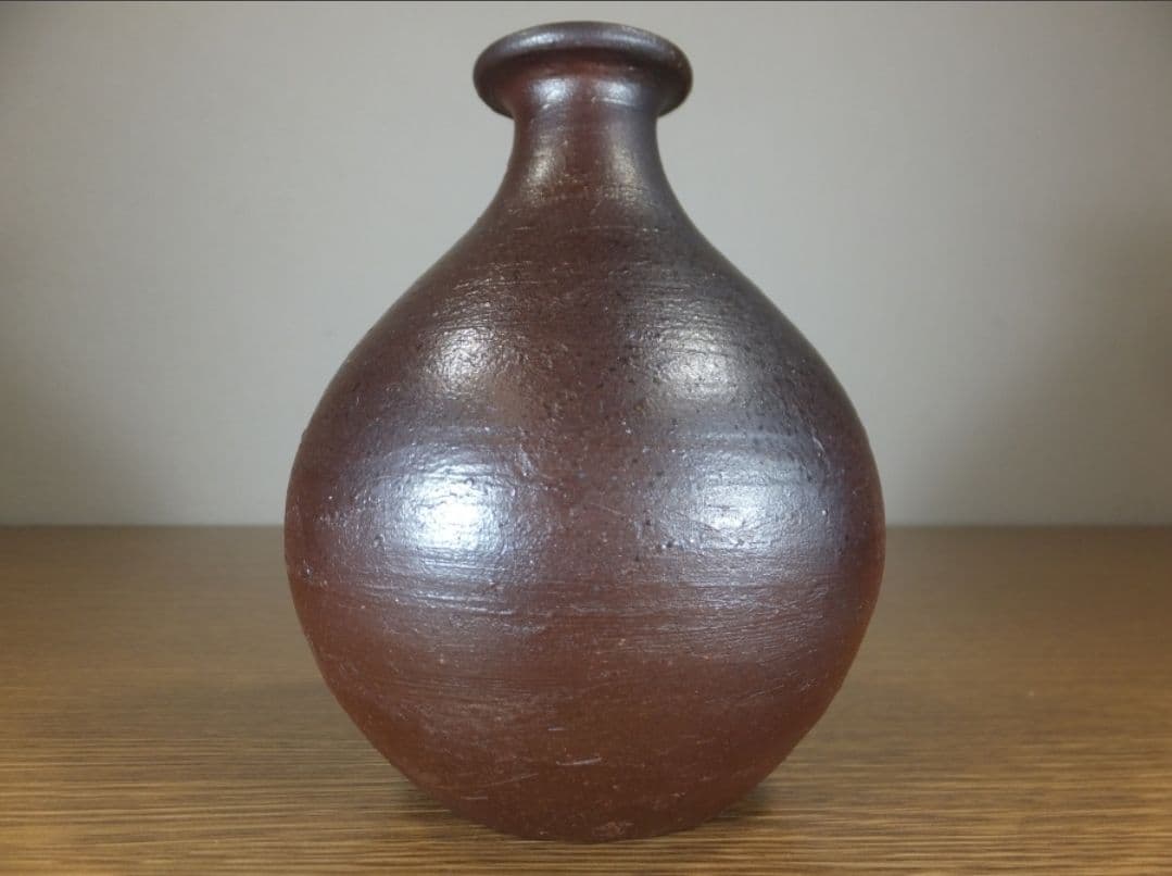 真作保証 伊勢崎満 自作 備前徳利 備前焼 岡山県無形文化財 (伊勢崎淳) 岡山