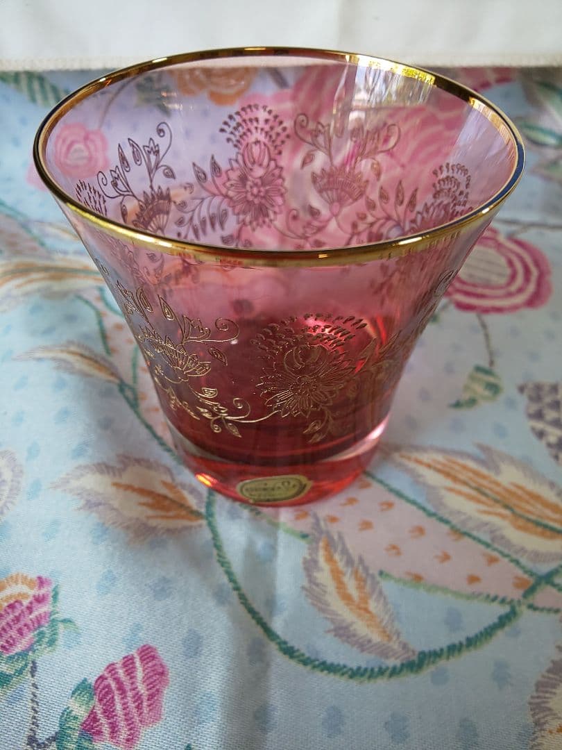 Bohemia Glass ピンクグラス5個セット