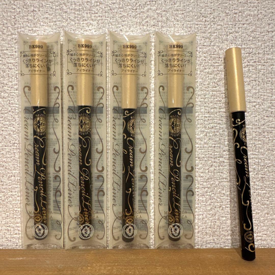 【新品未開封4本】マジョリカ　マジョルカ　クリーム　ペンシルライナーBK999