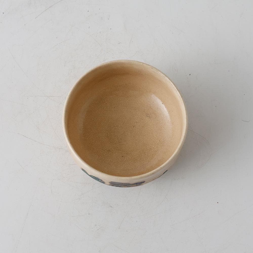色絵 古九谷写 花草紋様 茶碗 抹茶椀 茶道具