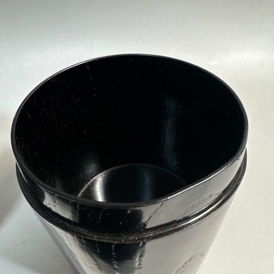 茶道具　黒搔合塗　挽家一双（詰茶棗）