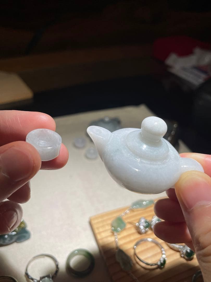 天然翡翠 本翡翠 急須セット置物 茶器セット飾り物