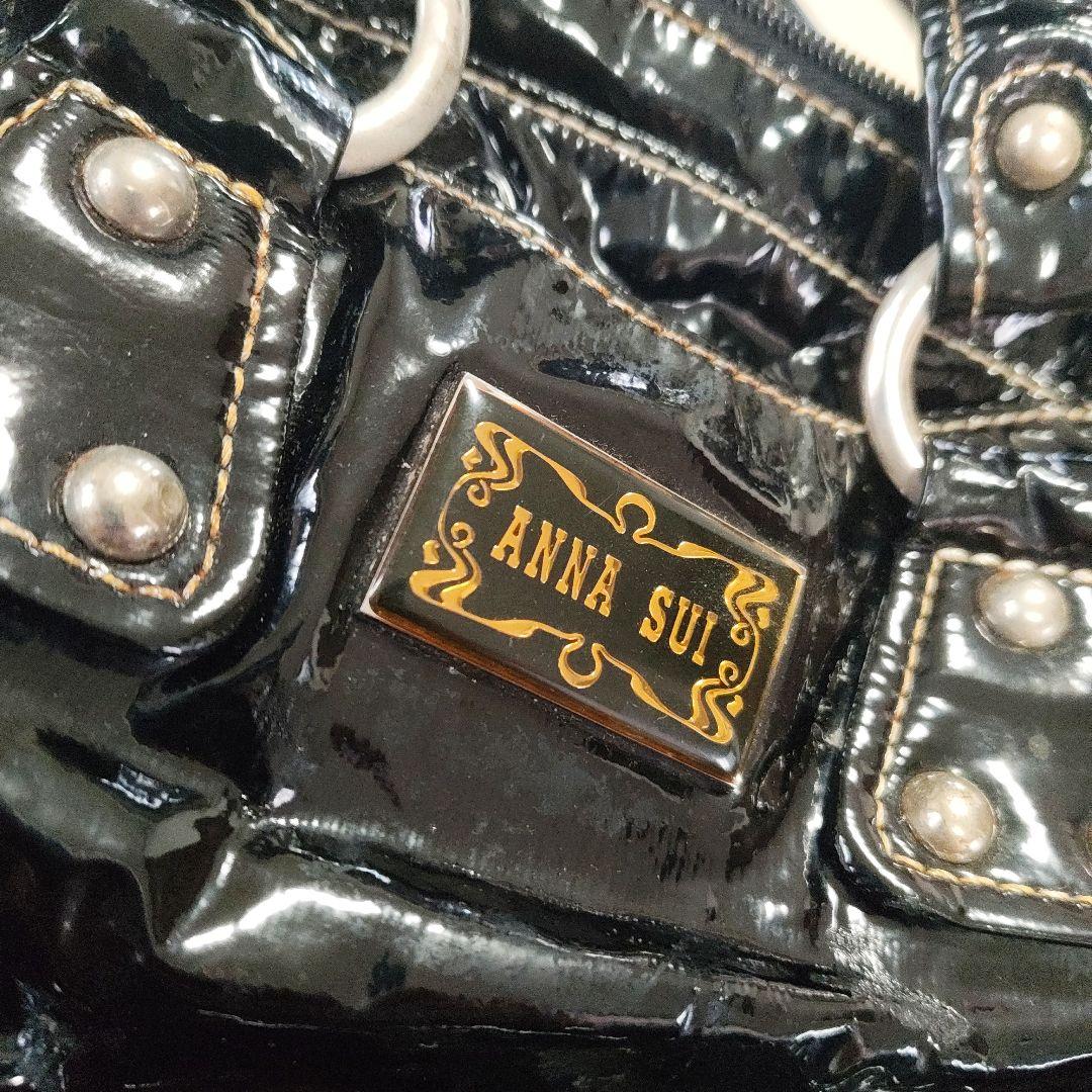 【Y2K】ANNA SUI アナスイエナメル ハンドバッグ ブラック ショルダー