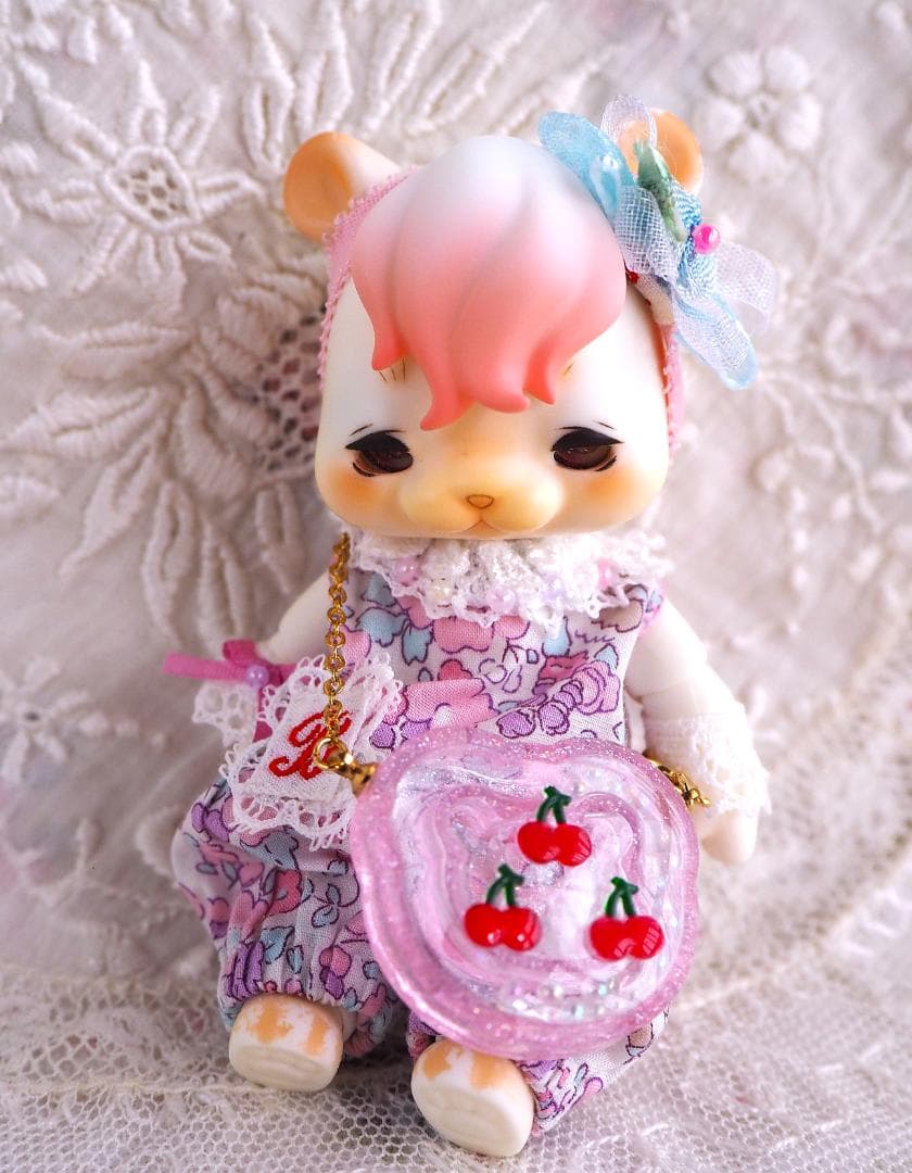 ピンクフラワーロンパースセット cocoriang kumukuku