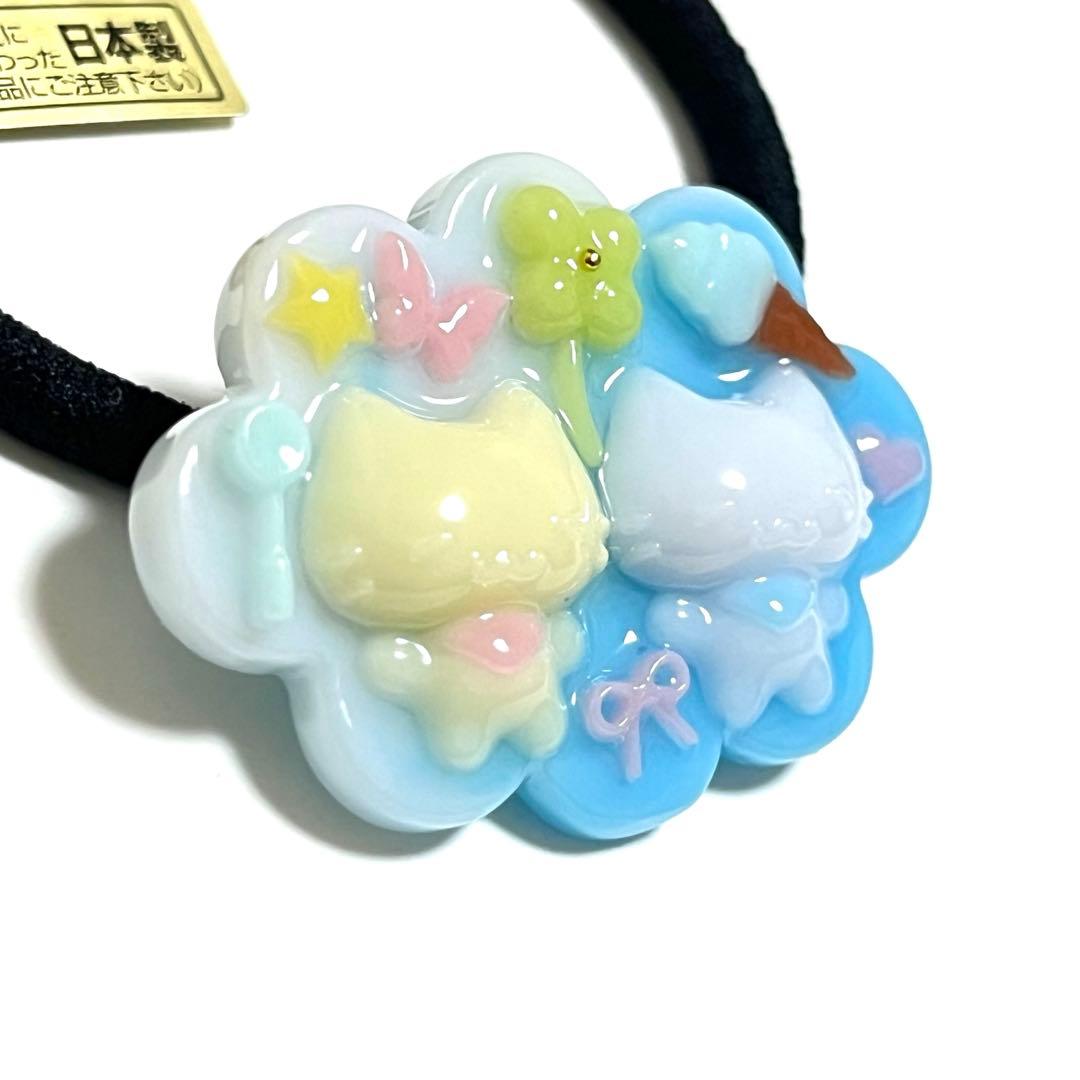 もちもち様お取り置きですＮｏ．226 レジン 猫 ヘアゴム キーホルダー