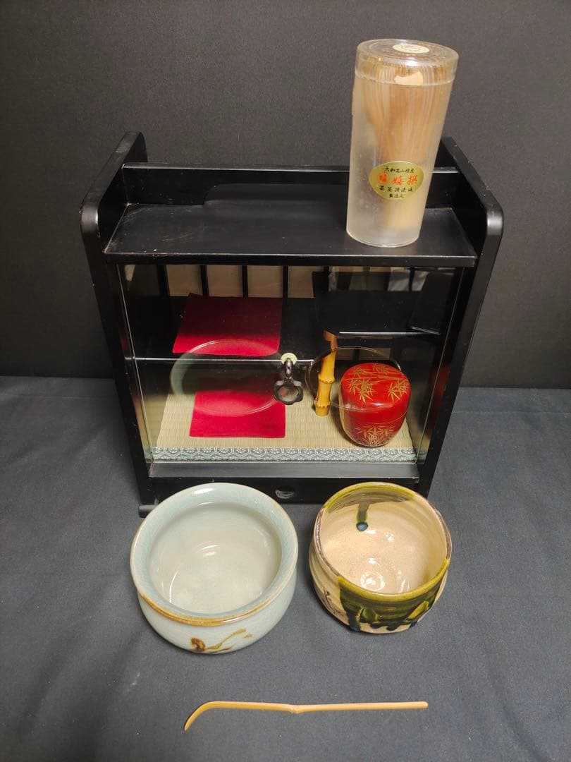 短冊箱 茶道具 お稽古 お点前 茶器セット 茶杓 茶筅 棗 茶碗 建水
