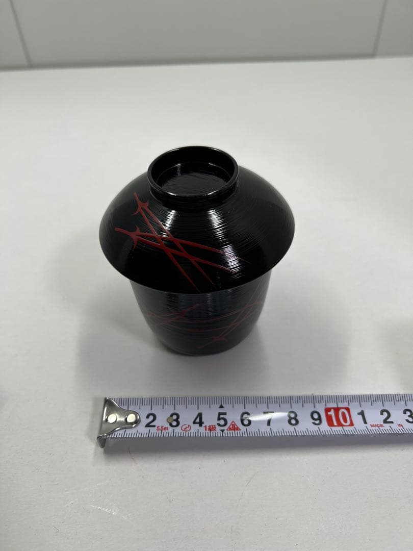 箸洗　松葉絵　漆塗　木製　懐石　小吸物椀　6客
