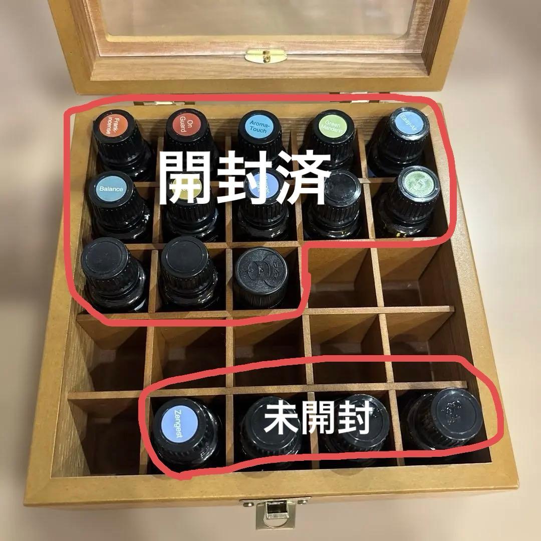 doTERRA オイル＋ウッドボックス(5ml・15mlのオイルを25本収納可)