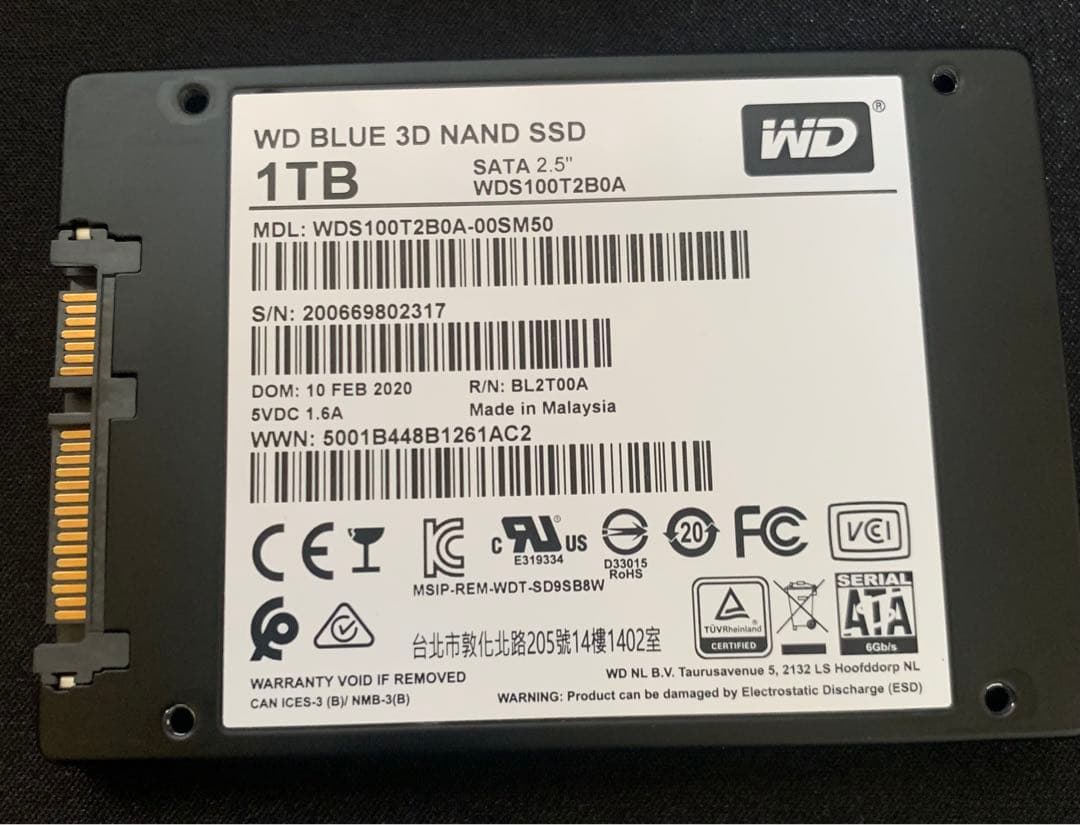 内蔵型SSD WD BLUE 1TB SATA SSD 2.5