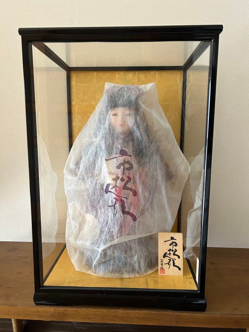 超レア　月うさぎ市松人形 公司作13号 正絹本仕立て　ガラスケース付き　雛祭り