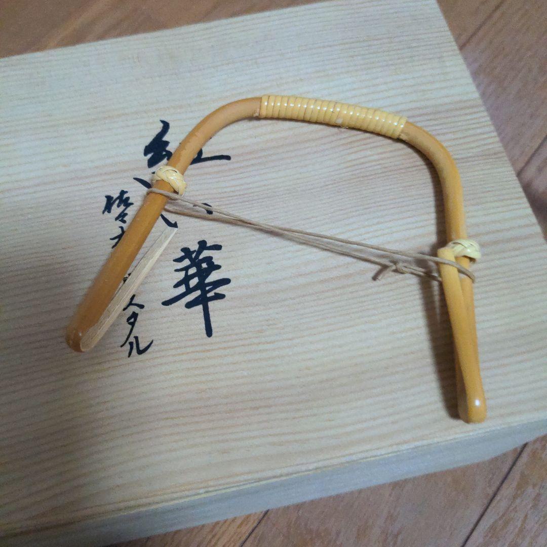佐々木クリスタル紅い華赤いガラス急須 木製箱付き