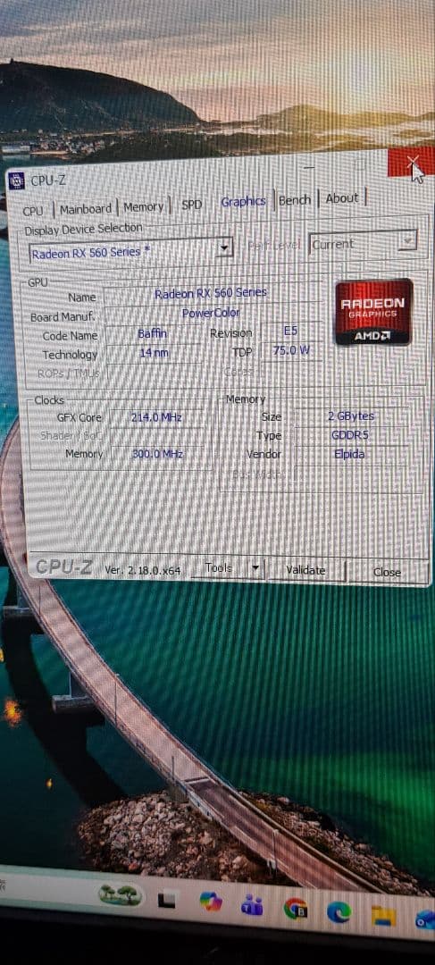 玄人志向Radeon RX5602GBPowerColor OEM 動作品美品