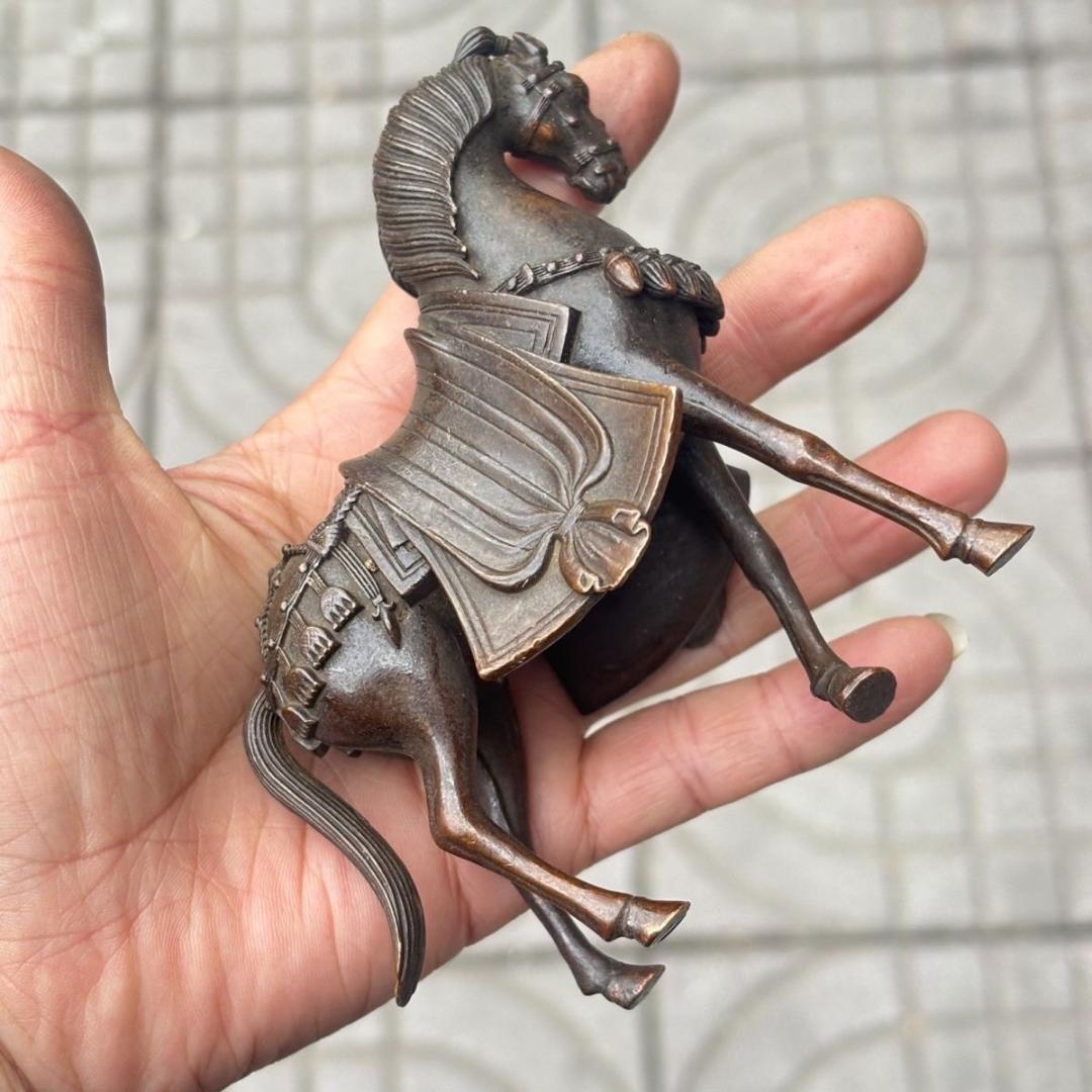 唐馬 唐風 戦馬 銅製 置物 馬到成功 玄関 書斎 卓上飾り 工芸品
