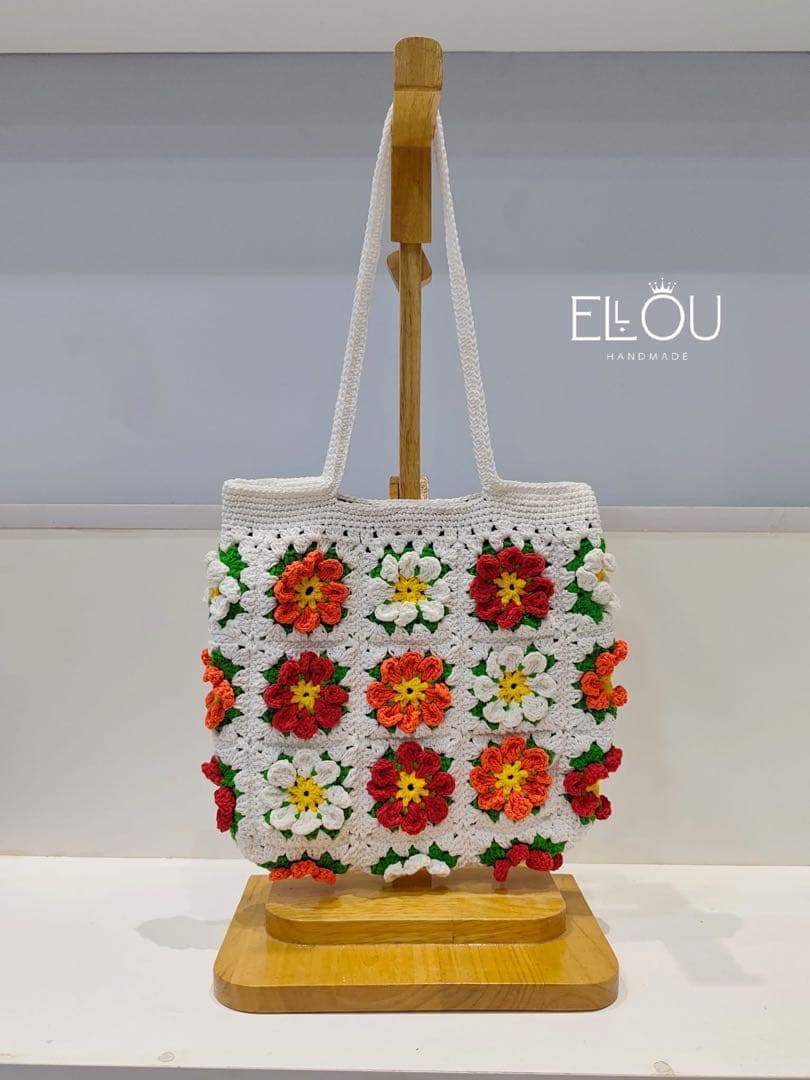 ハンドメイド 花柄 トートバッグ 中型