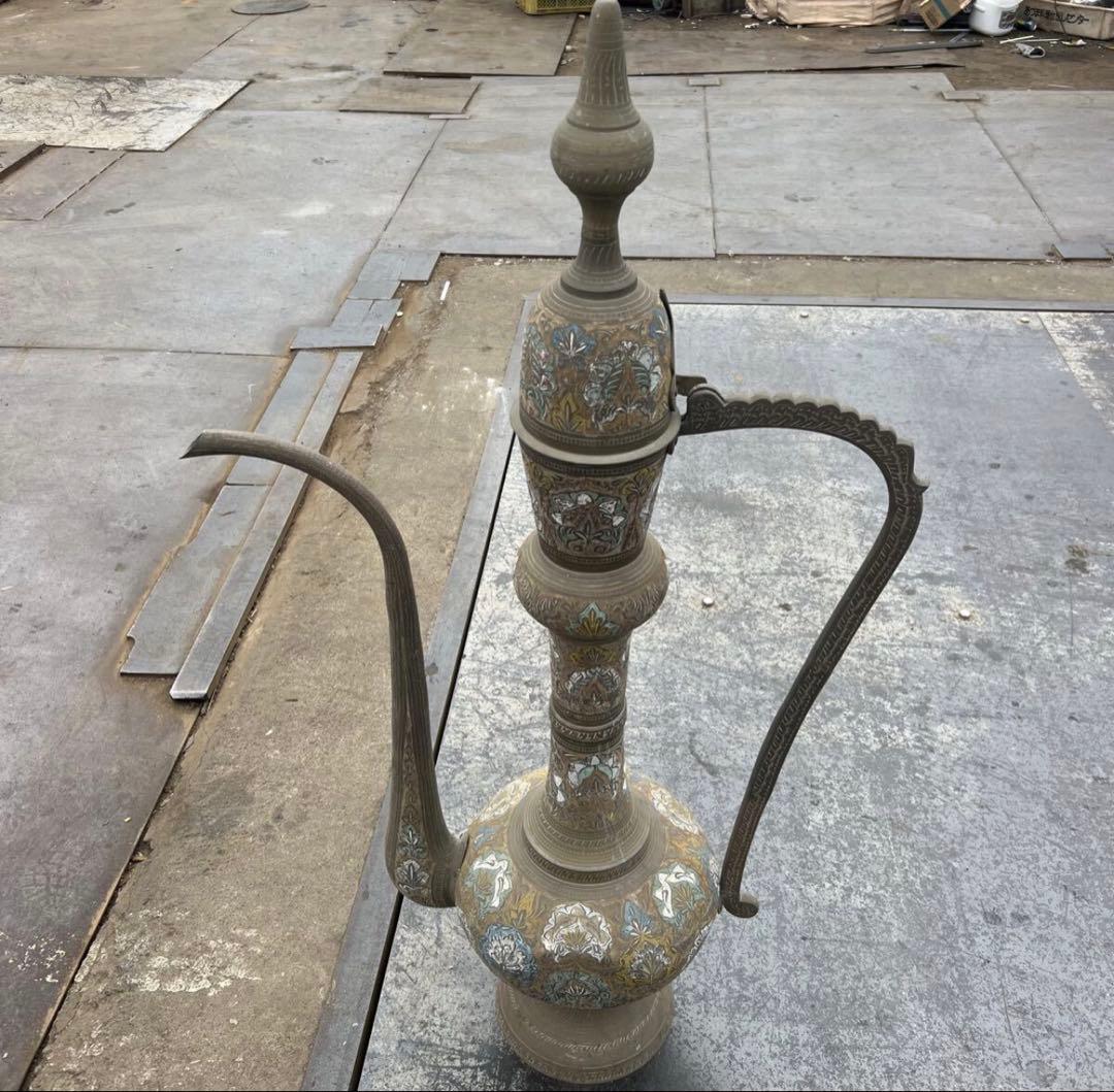 珍しい 真鍮製 金属工芸 水差し