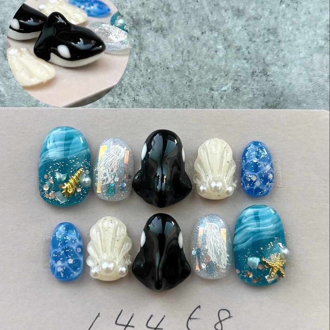 ネイルチップクリームソーダ くまさんネイル77