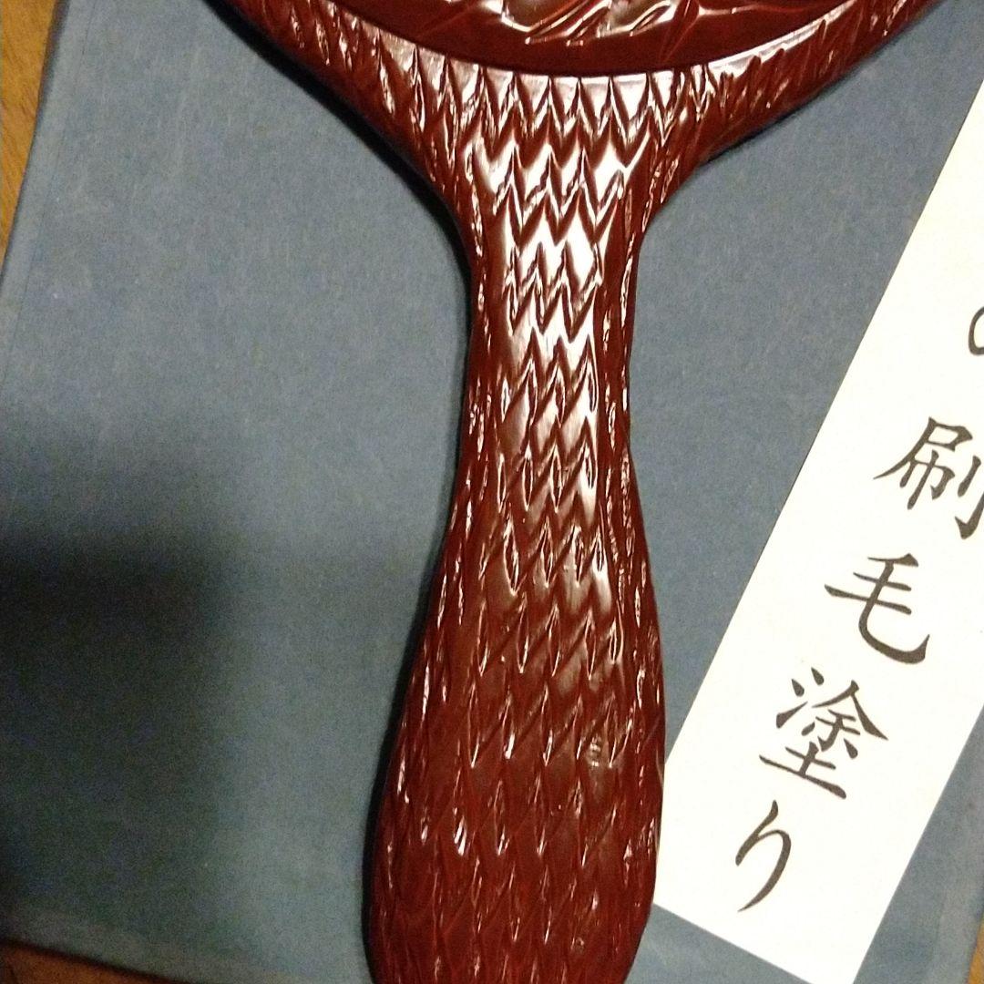 【新品】高級手鏡（大）　カシューの刷毛塗り