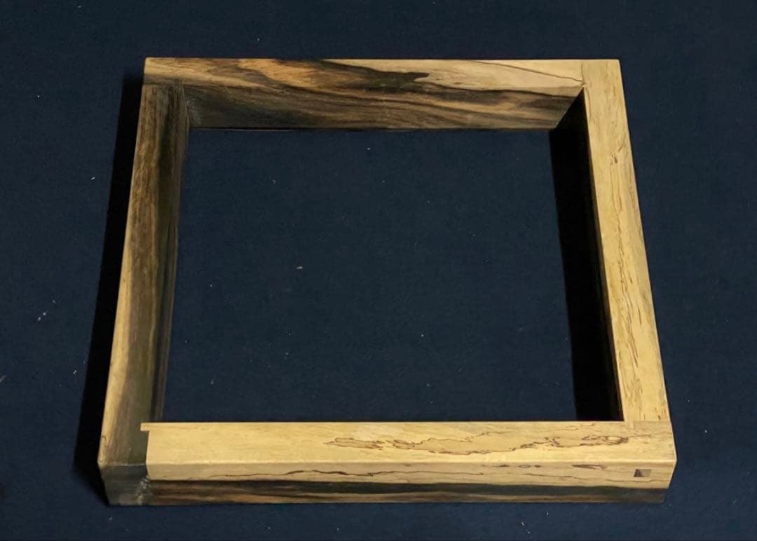 【美品】「母」 黒柿 炉縁 渡邉 可映 共箱 茶道具 銘木 （1125B）