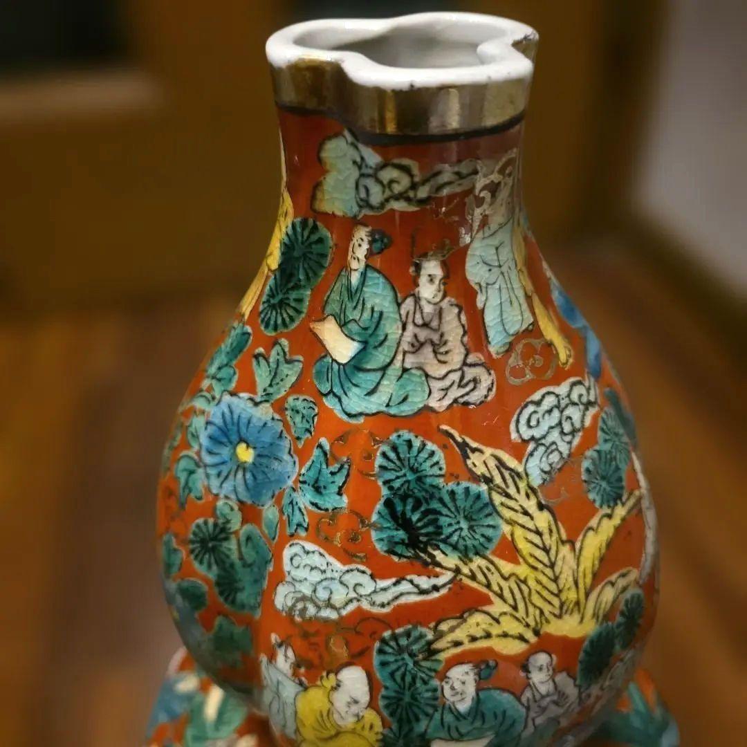 九谷焼　木米　青木木米　瓢箪型　壺　36.5cm インテリア　置物　花瓶