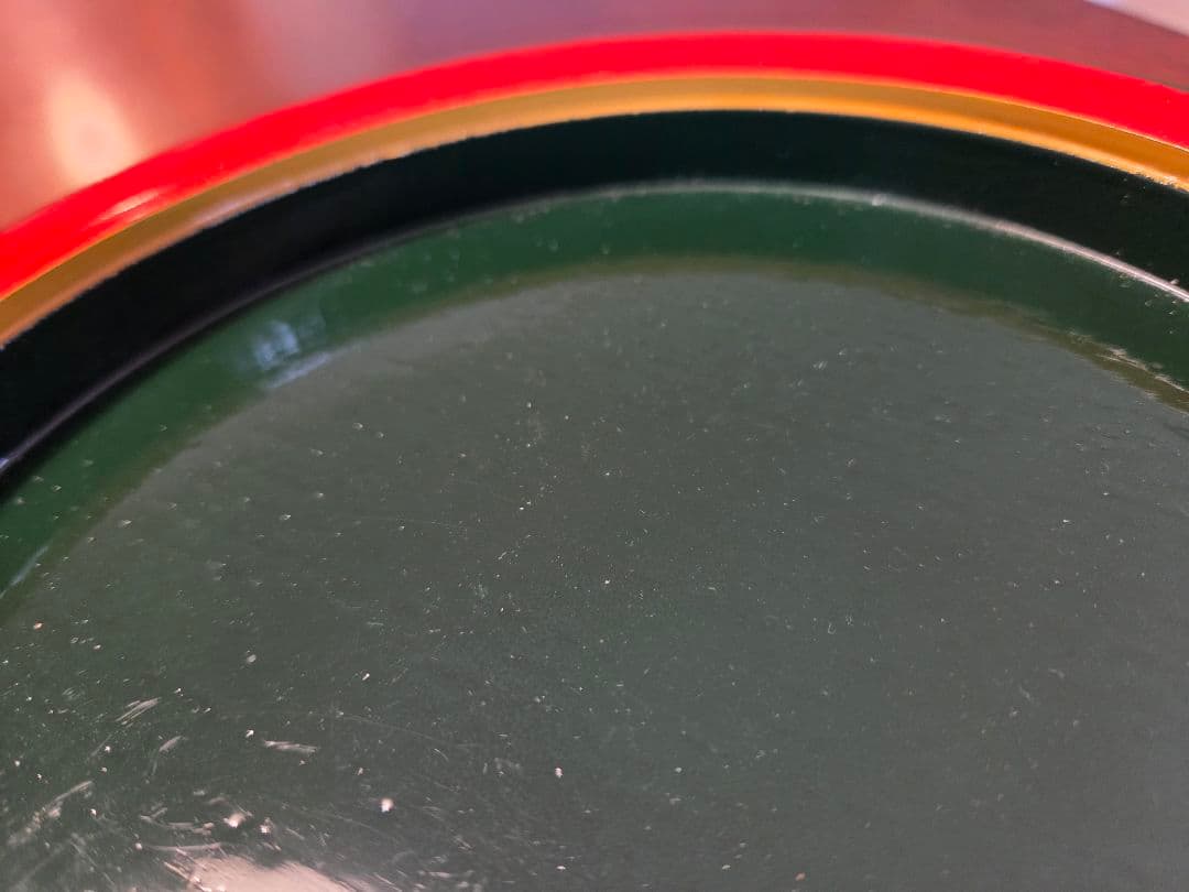 即中斎好 青漆独楽 菓子器 高杯 表千家 茶道具