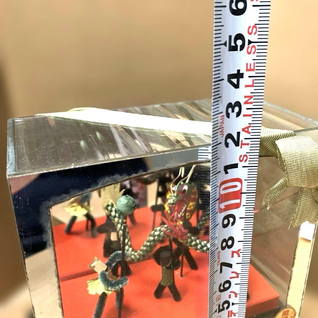 【希少】昭和物　龍踊り　長崎くんち『岩田屋謹製』希少ガラスケース入りミニ