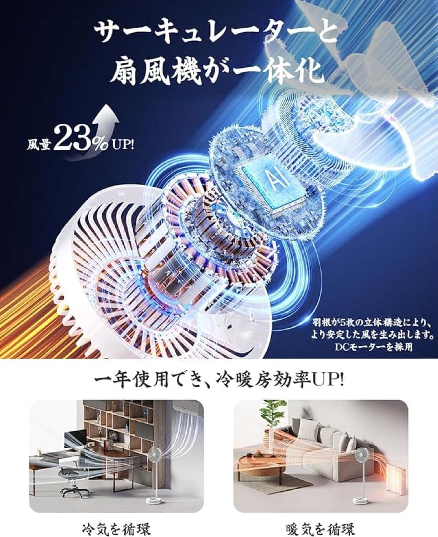 ポータブル扇風機 10800mAh