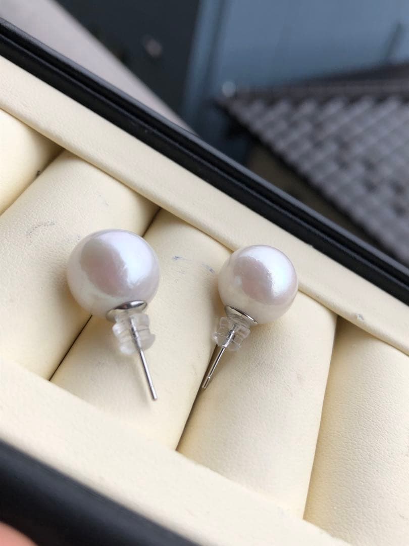 訳あり品　特大　本真珠淡水エジソンパールピアス
