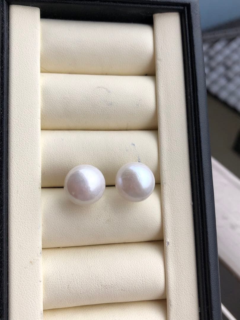 訳あり品　特大　本真珠淡水エジソンパールピアス