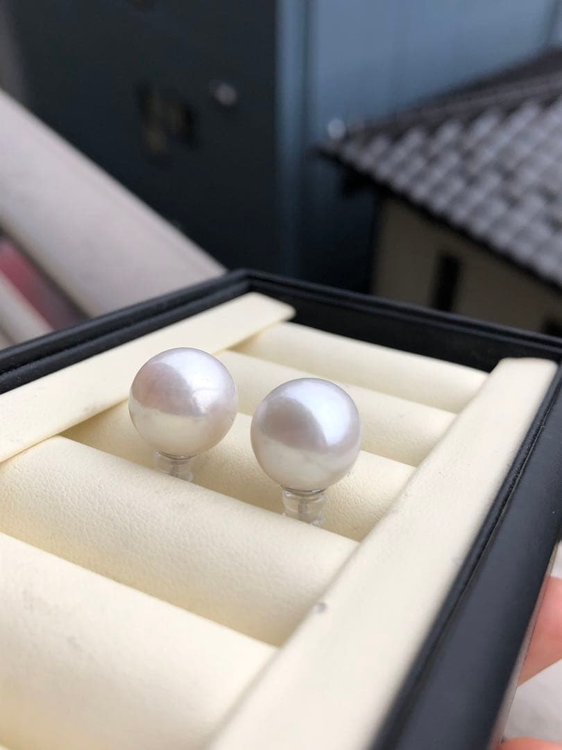 訳あり品　特大　本真珠淡水エジソンパールピアス