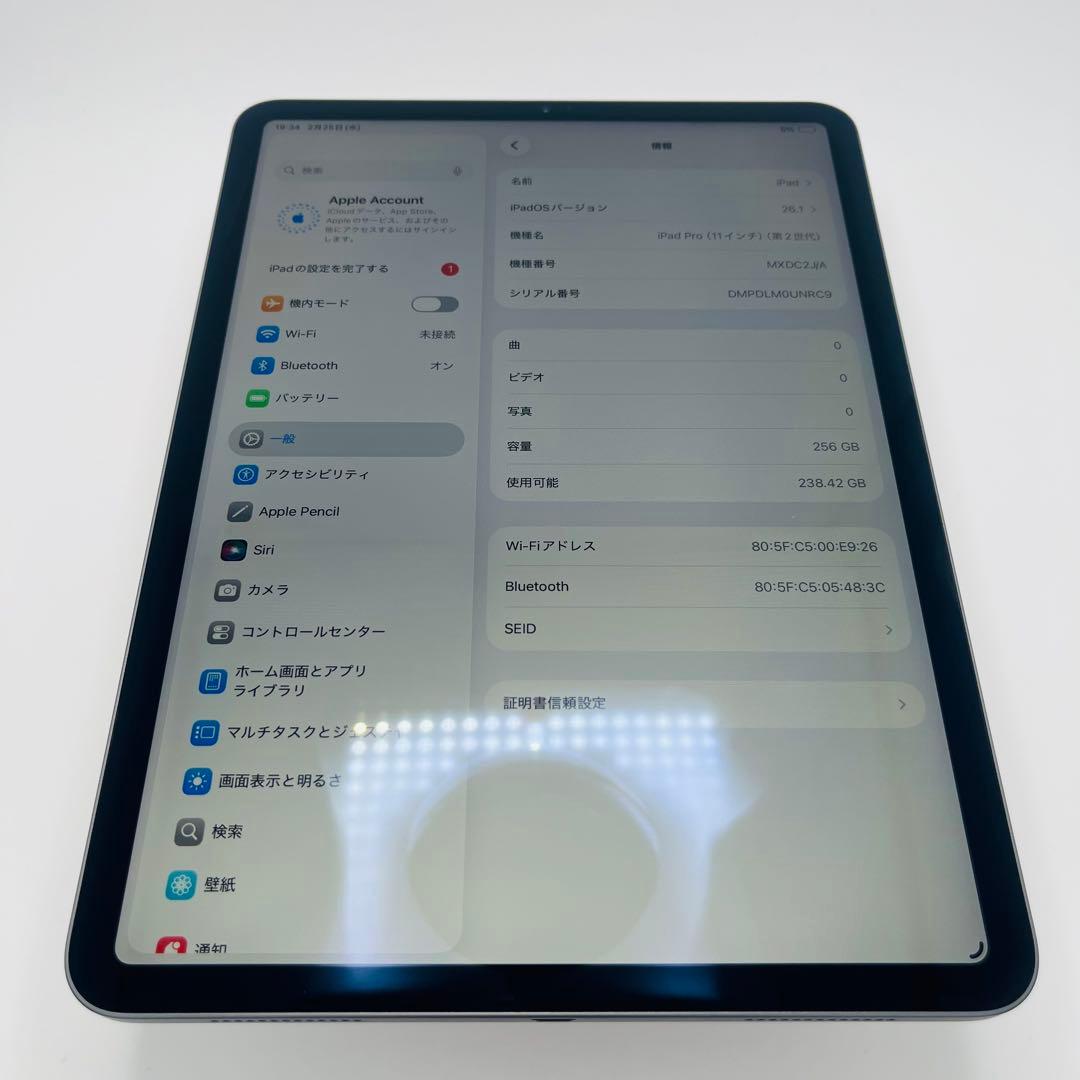 S 90% iPad Pro 11インチ　第2世　256GB グレイ　本体