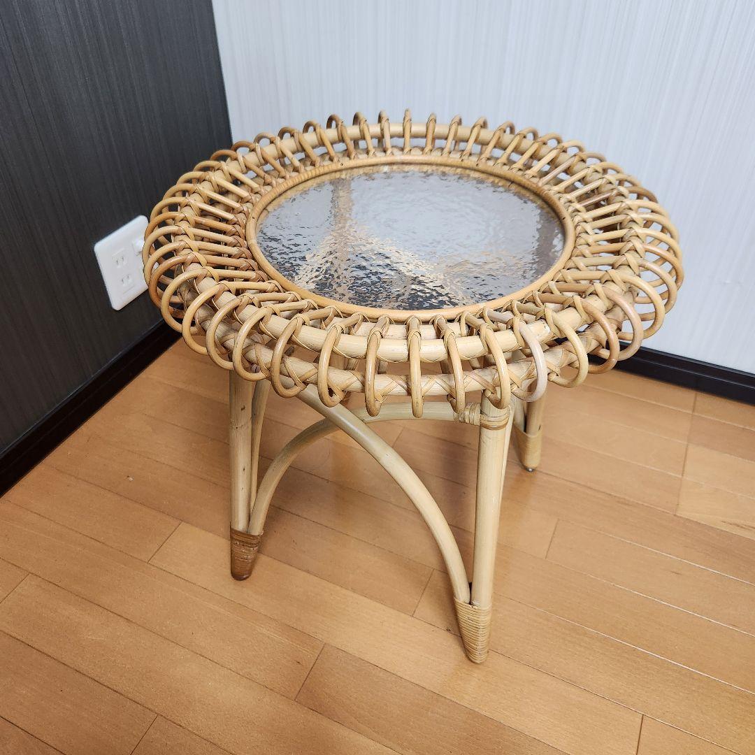 【新品5万】KIBIROI TORTA サイドテーブル ラタン家具