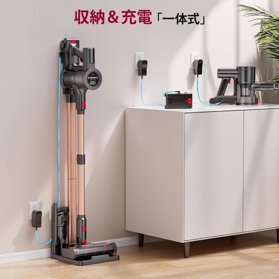 コードレス掃除機 軽量 サイクロン式 スティッククリーナー 収納スタンド付