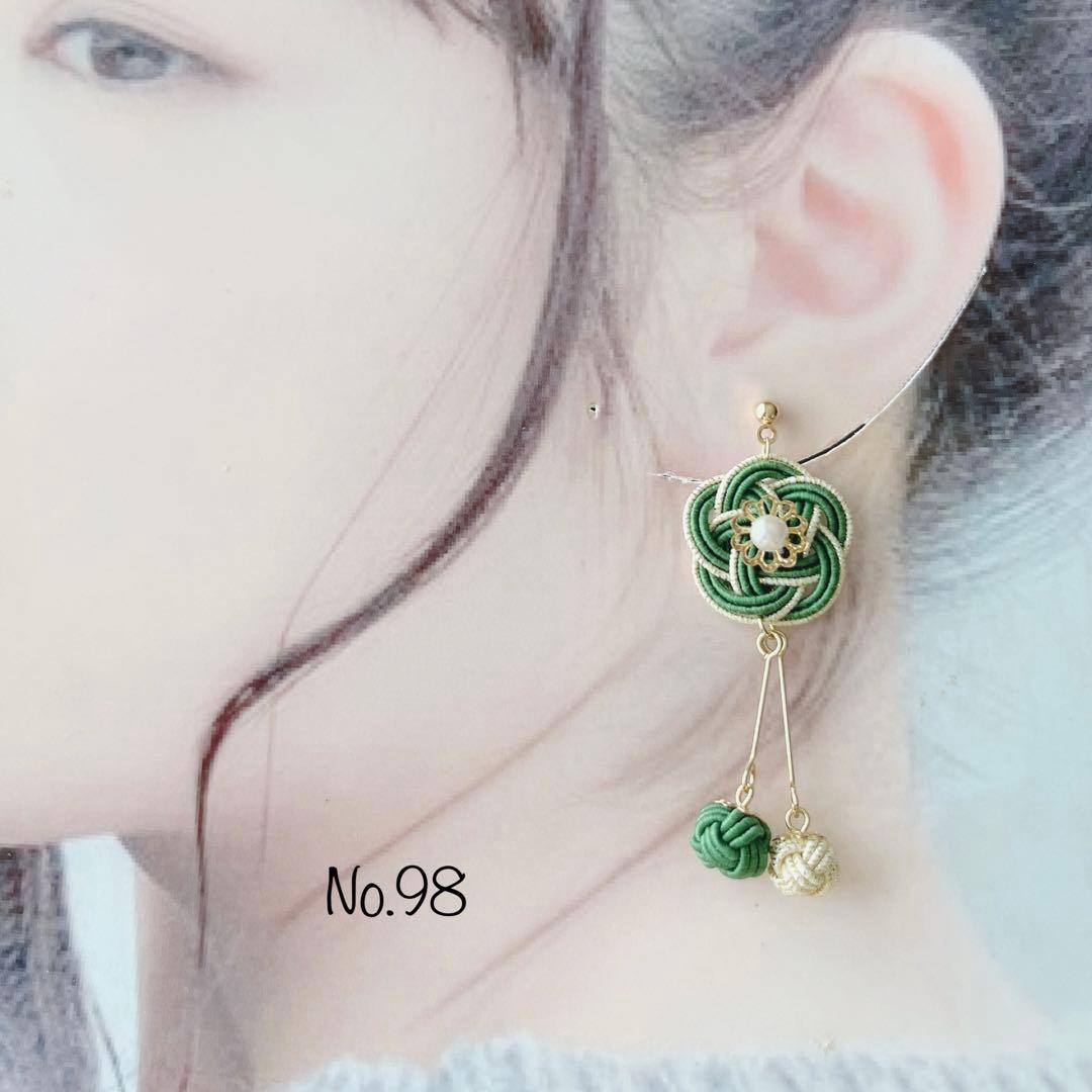 *お花と淡路玉のピアス*【No.98】