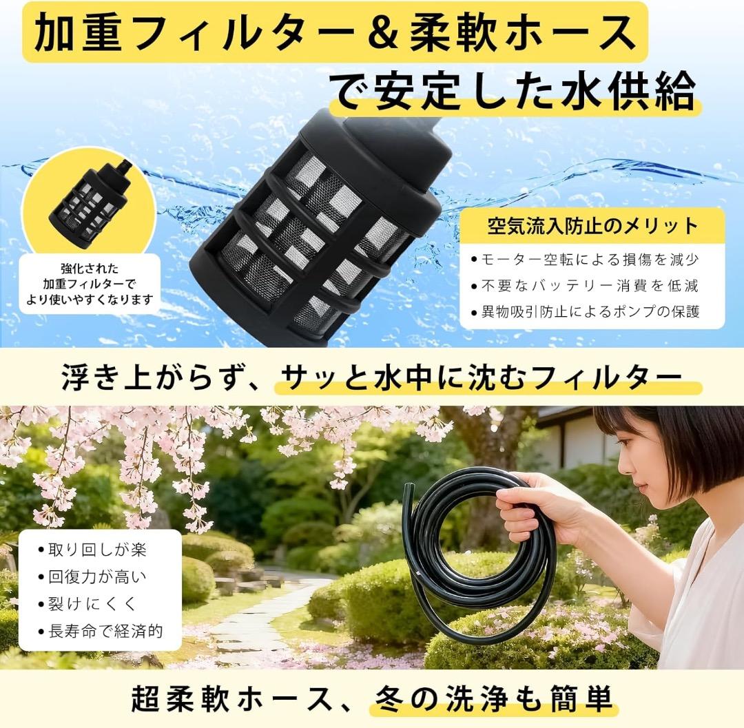 ✨人気✨コードレス高圧洗浄機 9MPa 軽量 13L折りたたみ式水桶 ケース付