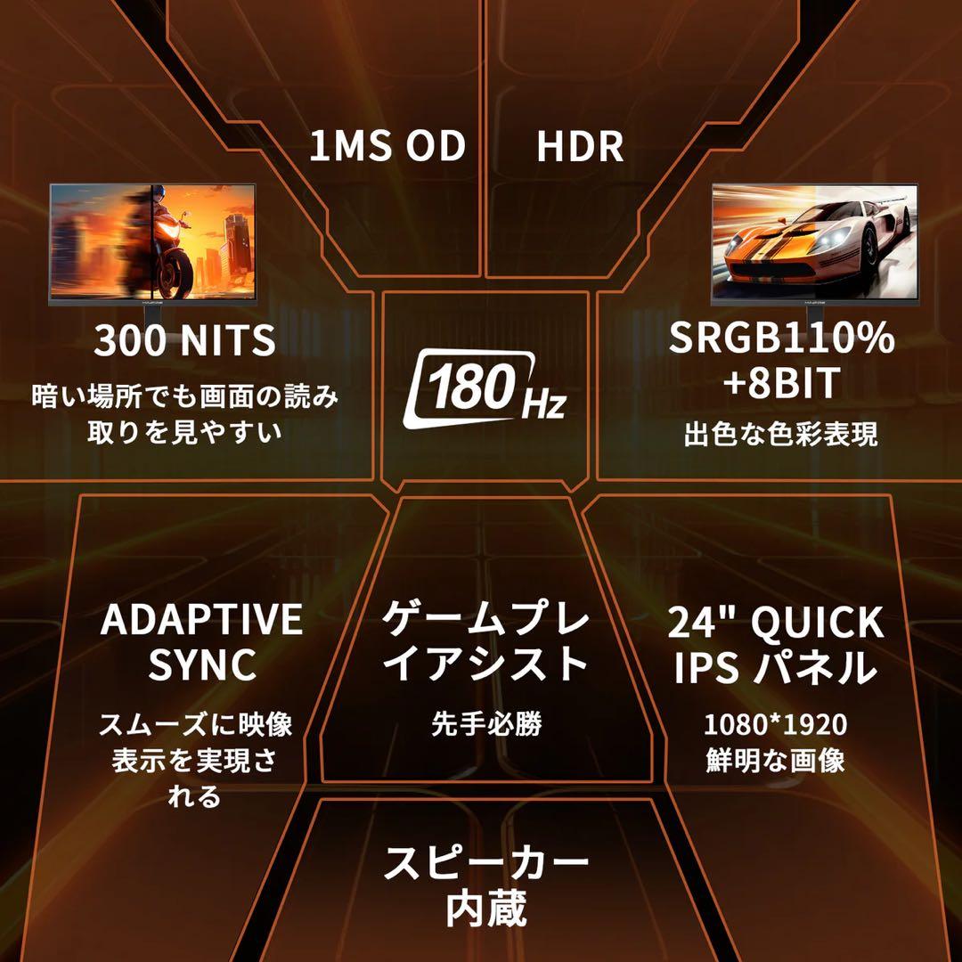 Minifire ゲーミングモニター FullHD 180hz対応 24インチ