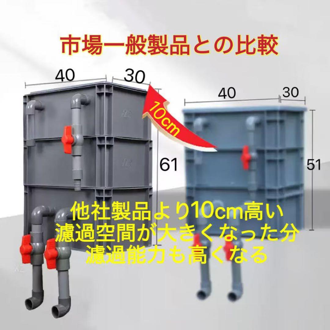 【ゆうやん】お任せ高性能濾過材2段付きろ材　大型水槽用オーバーフロー濾過槽