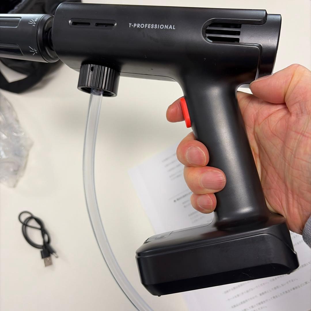 ハンディ高圧洗浄機 ペットボトル接続可USB-C 2.5MPa 25分 谷村実業