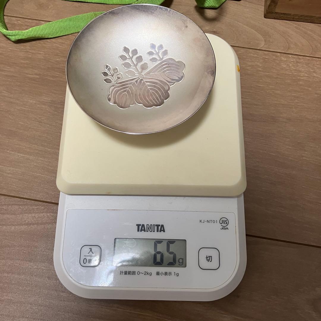 純銀　銀杯　5個セット　約437g　銀盃 記念杯 記念品 酒器 刻印あり
