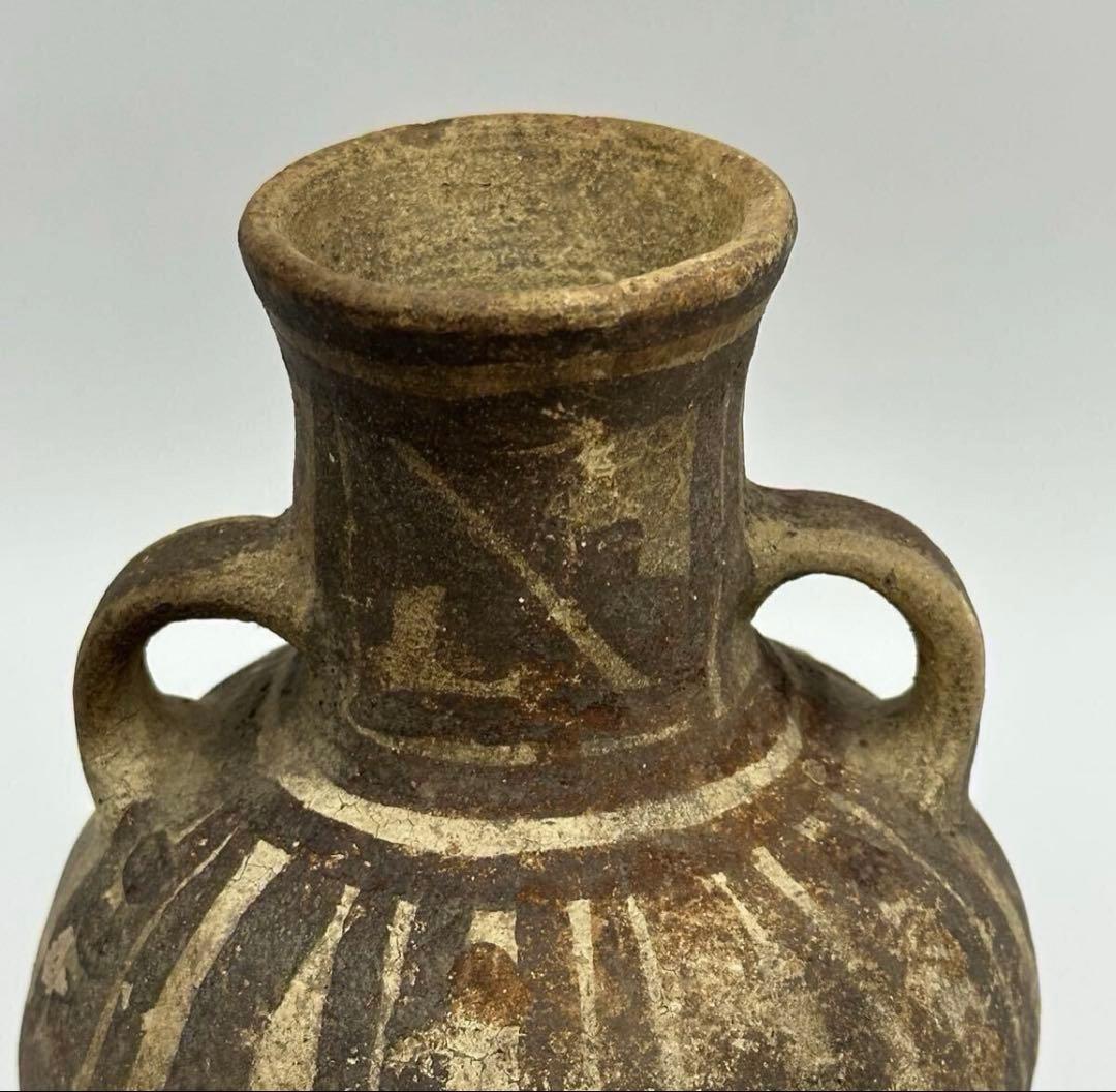 【土器】鑑定カード付 黄地黒彩壺 チャンカイ文化後期 紀元1300年