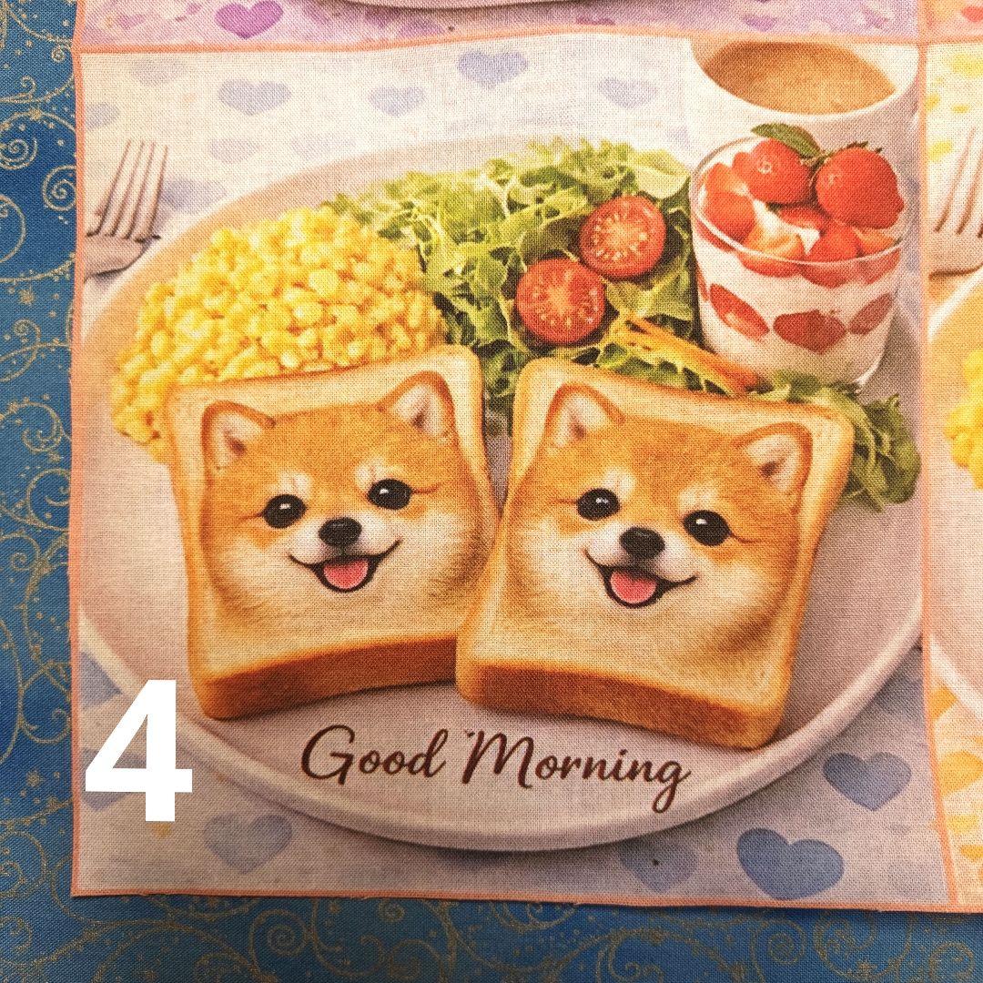 オーダーページ　ハンカチ　朝食わんこ柄　ハンドメイド3/14